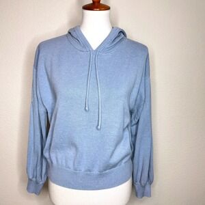 CHRISTY DAWN The Salem Sweater Hoodie SMALL Sky Blue Cotton Cashmere Loungewear